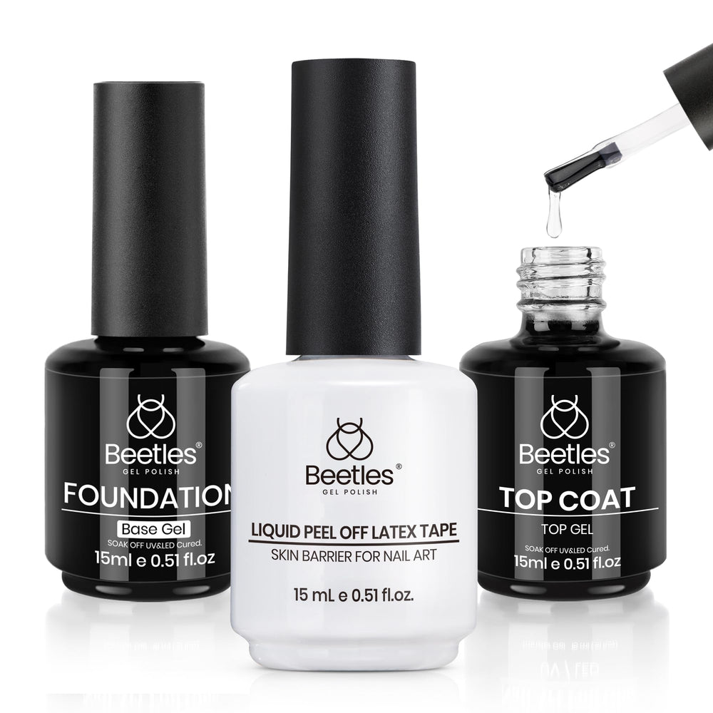 beetles Gel Polish front packaging showing three included bottles for convenient travel