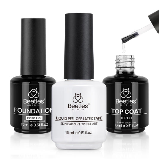 beetles Gel Polish front packaging showing three included bottles for convenient travel
