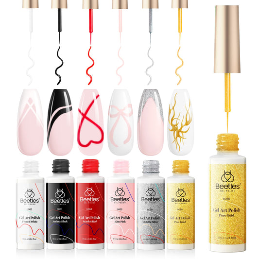 beetles Gel liner front packaging showing six colors and benefits of precision