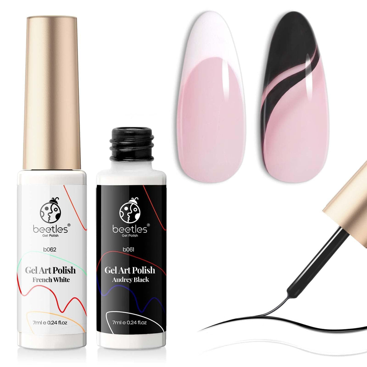 beetles front packaging showing two gel liner pens and product benefits