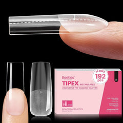 beetles Gel Polish front packaging showing 192 long square tips, clear identification benefit
