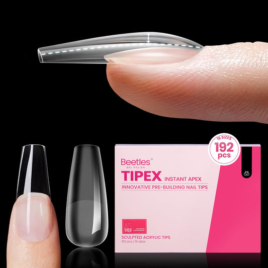 Beetles Tipex front packaging showing medium coffin tips and count for easy selection