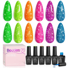 Beetles front packaging showing six neon reflective bottles and bright colors benefit vivid variety