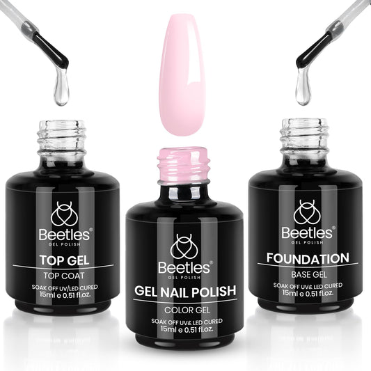 Beetles Gel Polish front packaging showing full pink gel set and professional results