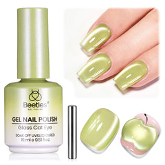 Beetles front packaging showing sage green bottle, clear brand visibility and vibrant color