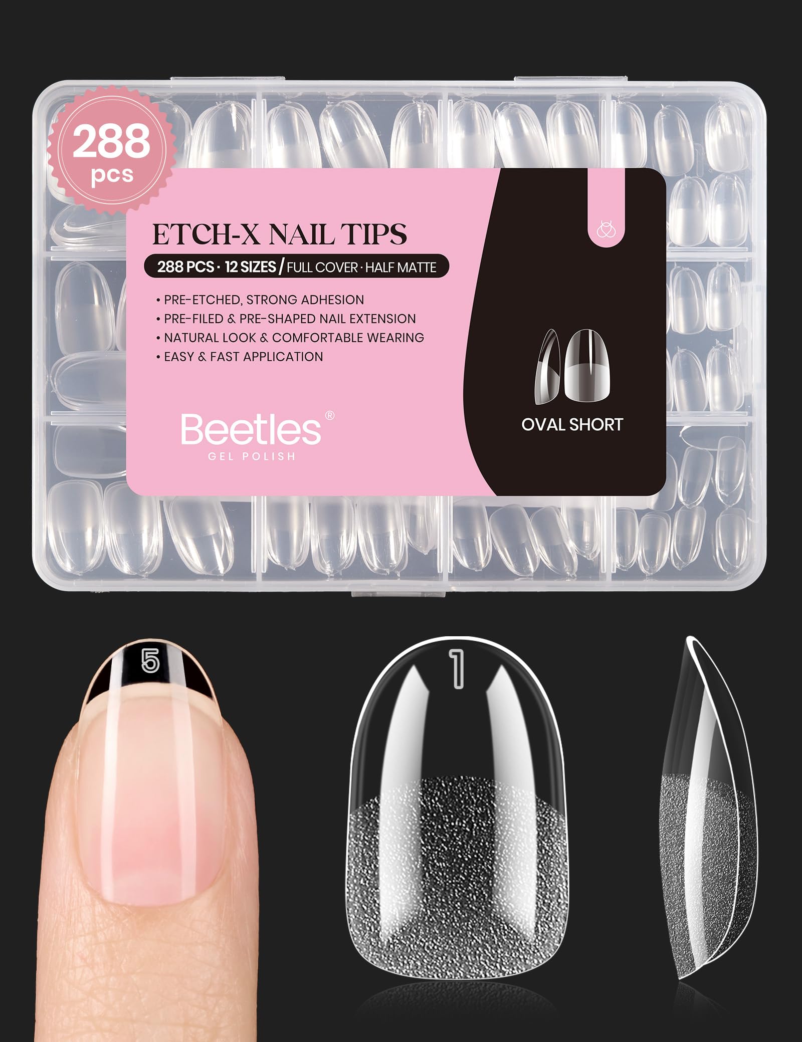 Beetles Gel Polish front packaging showing 288pcs kit and quick benefits