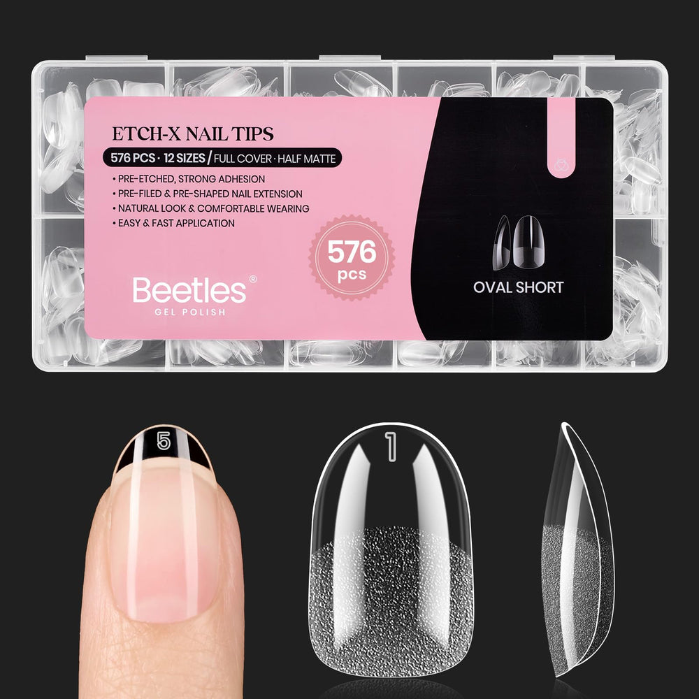 beetles front packaging showing short oval tips and volume benefit