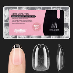 beetles front packaging showing short oval tips and volume benefit