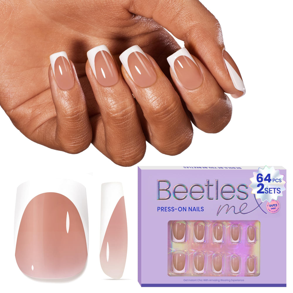 beetles gel polish front packaging showing 64-piece kit and benefits