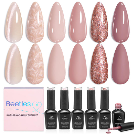 Beetles front packaging showing six soft tulle shades and compact gift-ready design