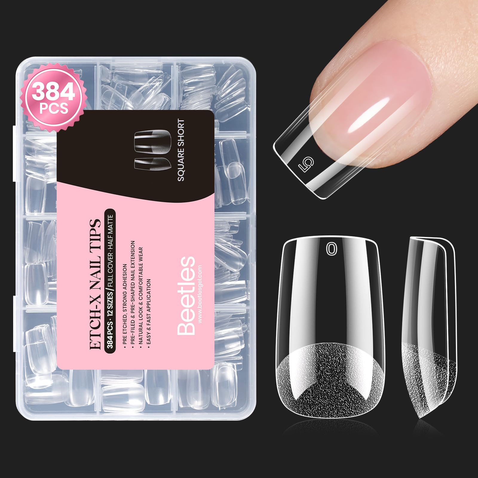 Beetles front packaging showing 384pcs square short kit for quick selection