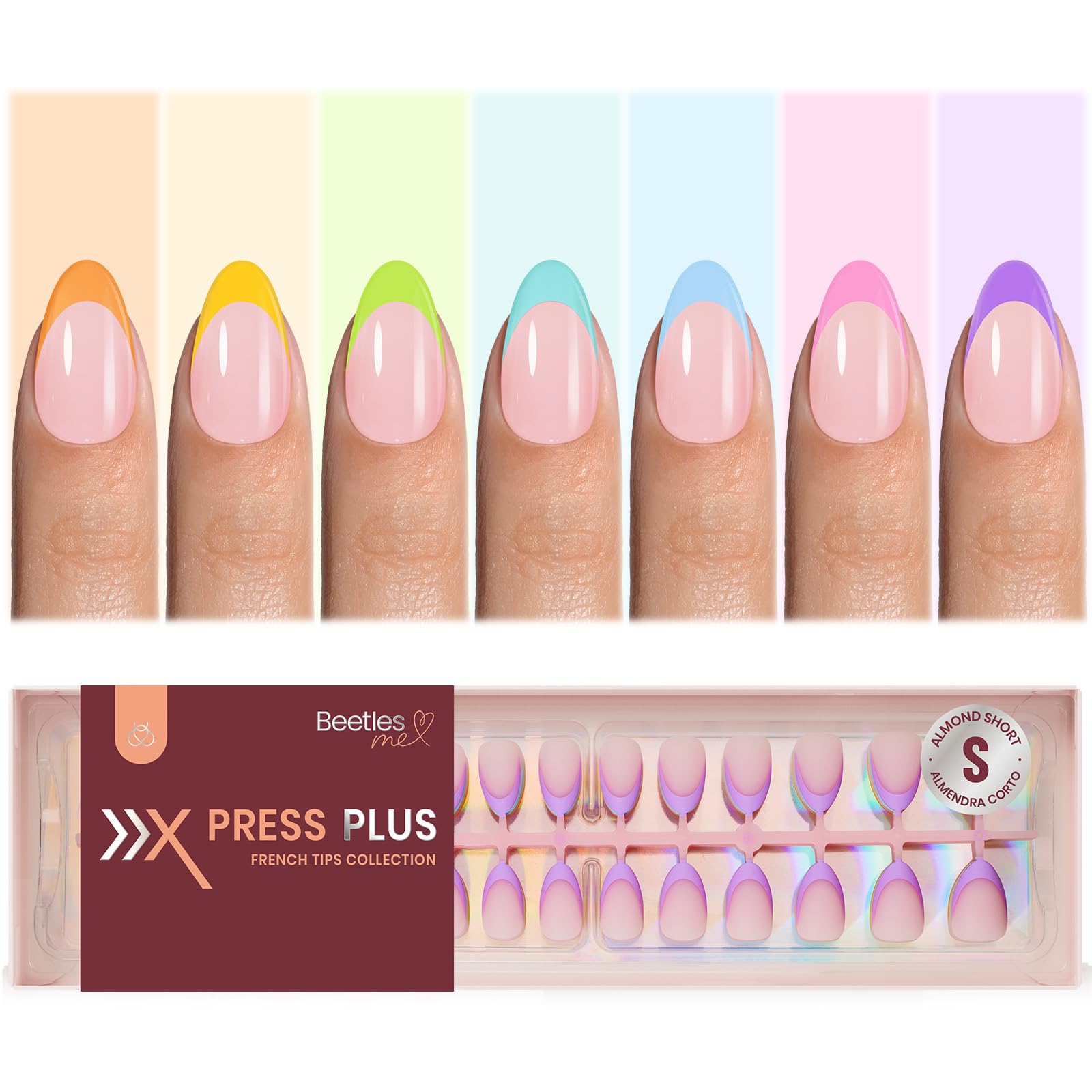 beetles gel polish front packaging showing 224-piece set and neon tips