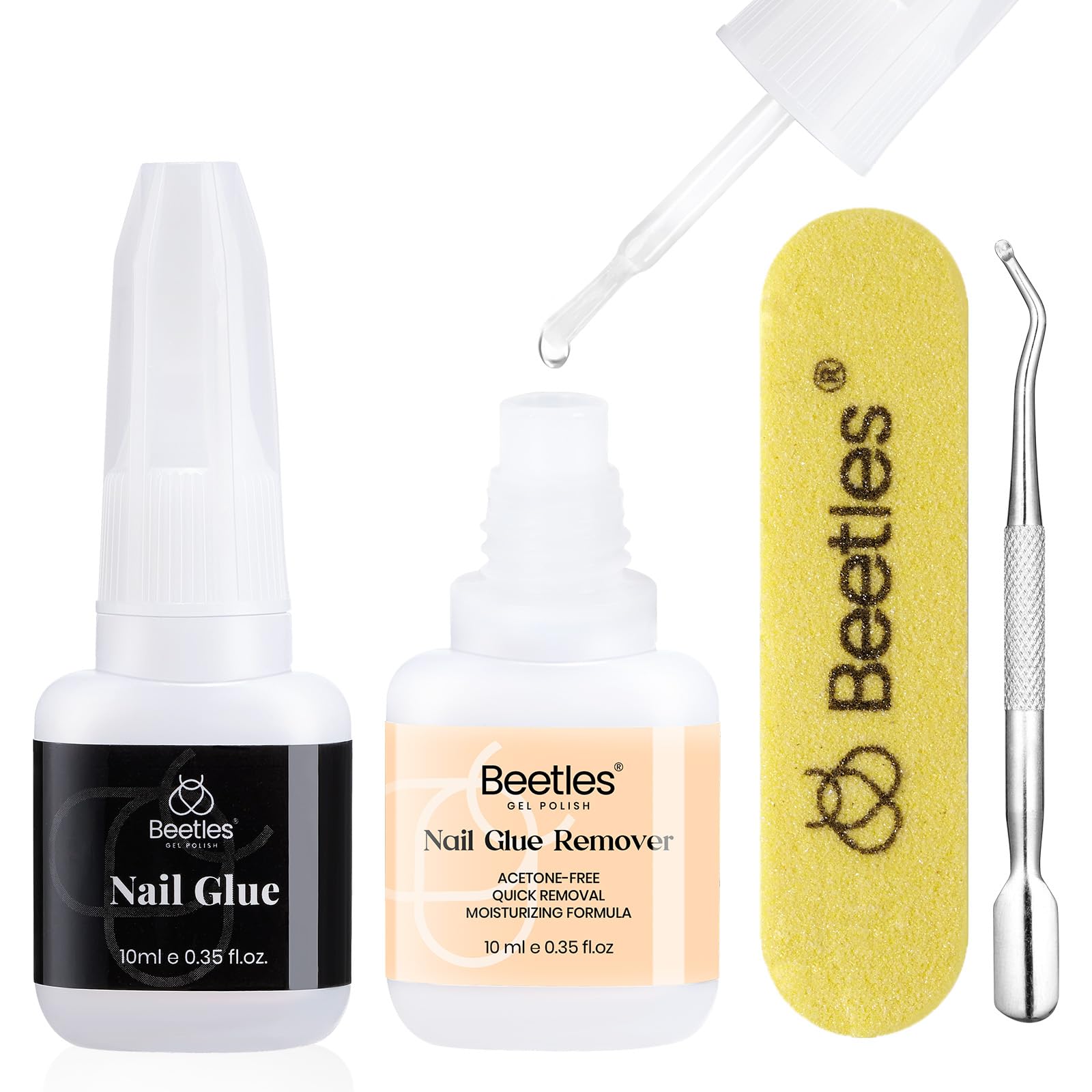 Beetles front packaging showing kit contents and strong hold benefit