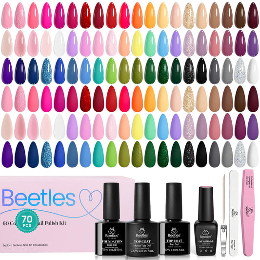 Beetles front packaging showing the full 70-piece kit for easy identification and gifting