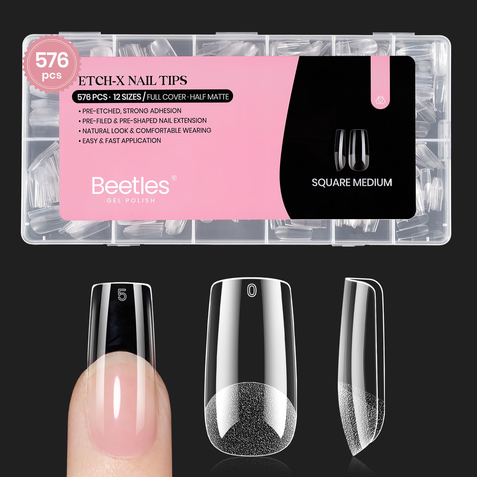 beetles gel polish front packaging showing full 576-piece kit and sizes