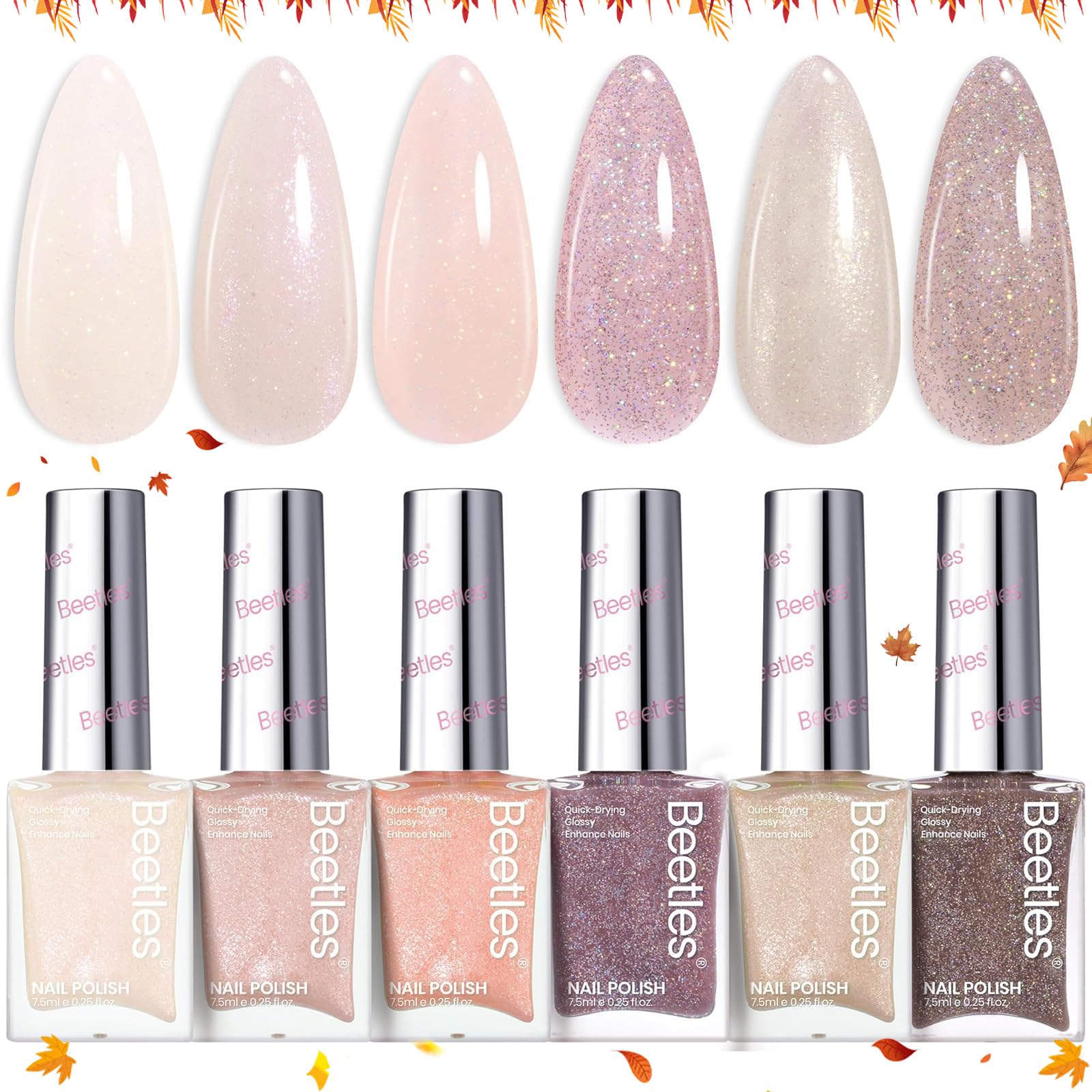 beetles front packaging showing six nude shades for versatile style
