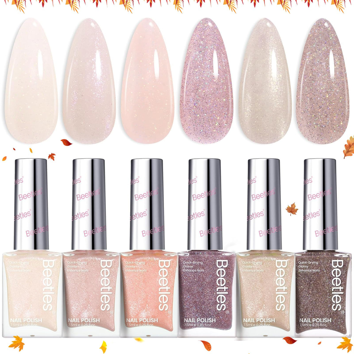 beetles front packaging showing six nude shades for versatile style