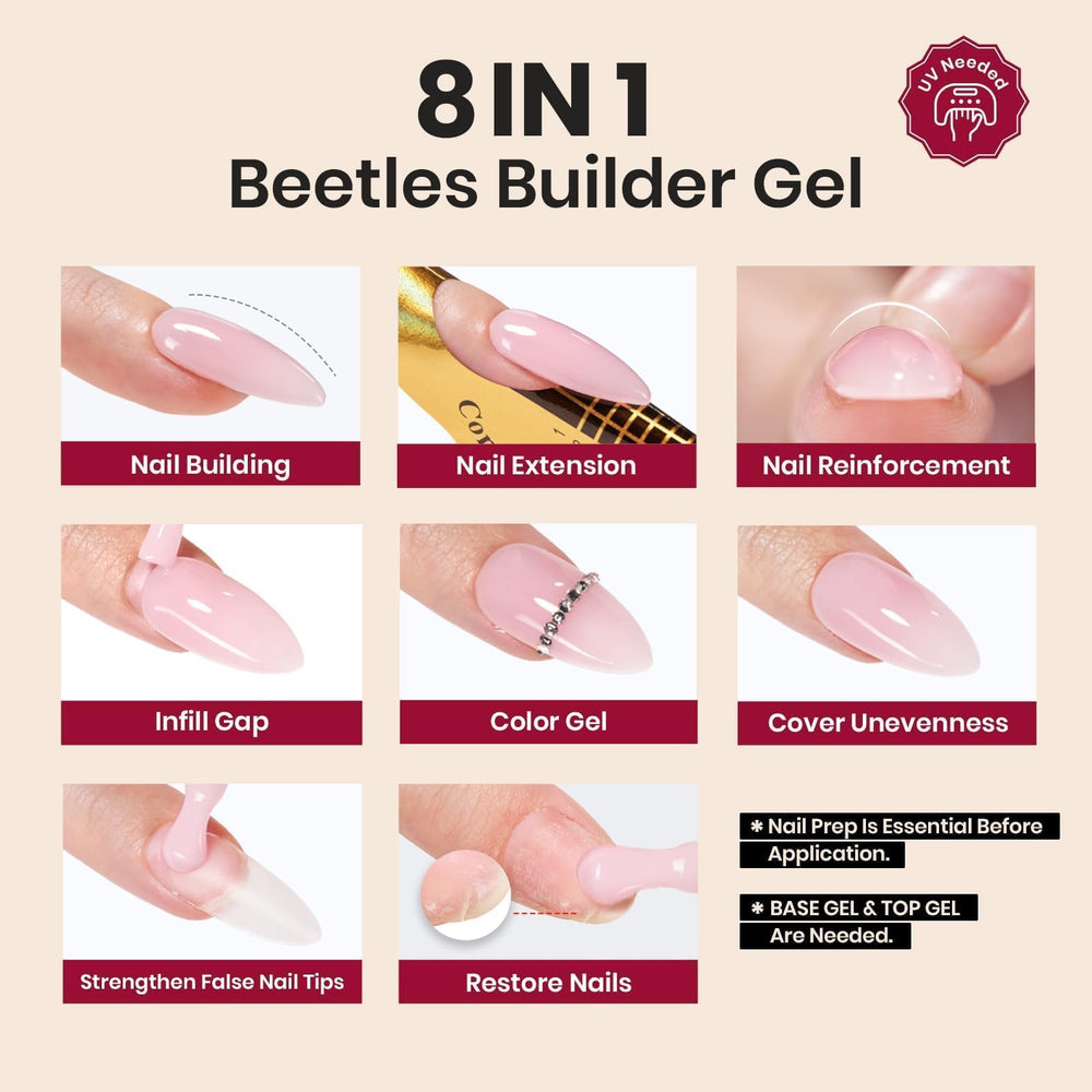 Beetles Gel Polish sculpted apex close-up displaying durable C-curve support