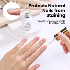 beetles Gel Base Coat smooth self-leveling texture on nail surface showing even finish benefit