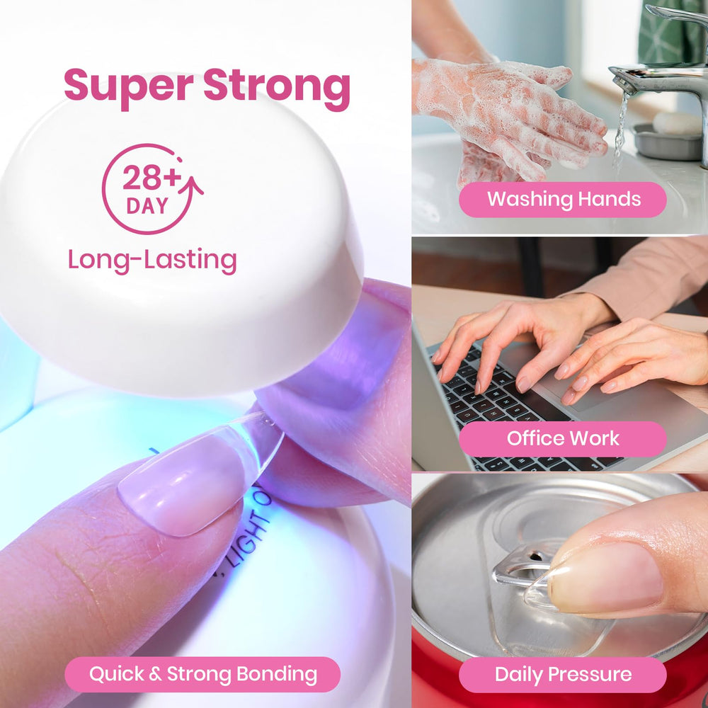 Beetles Gel home manicure scene showing fast setup and salon-style results