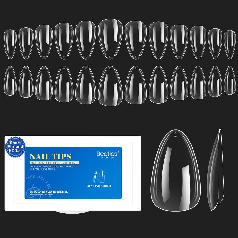 Beetles Gel Polish front packaging showing full 504-piece kit and benefits