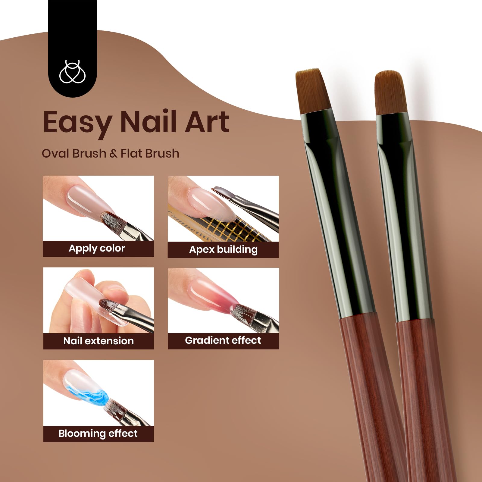 beetles Gel Polish bristle close-up showing soft flexible fibers that deliver clean lines