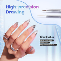 beetles gel polish brush collection laid out highlighting included tools for varied designs