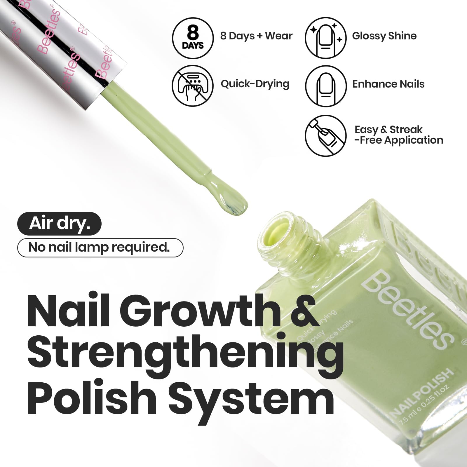 Beetles Gel Polish brush detail showing smooth application for streak-free coverage