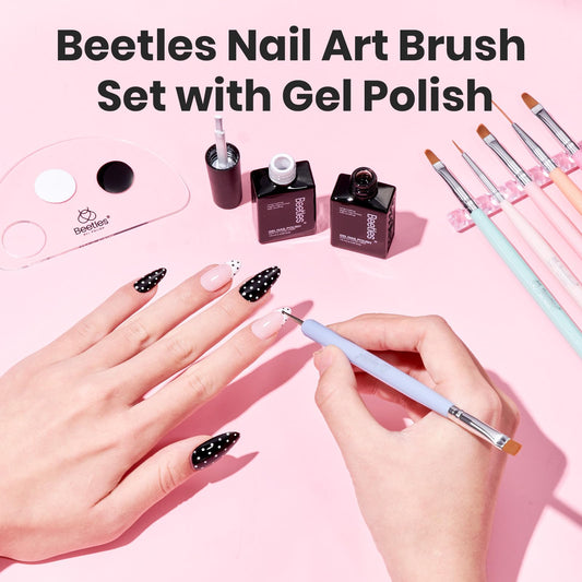 beetles gel polish soft-bristle brush close-up for precise strokes