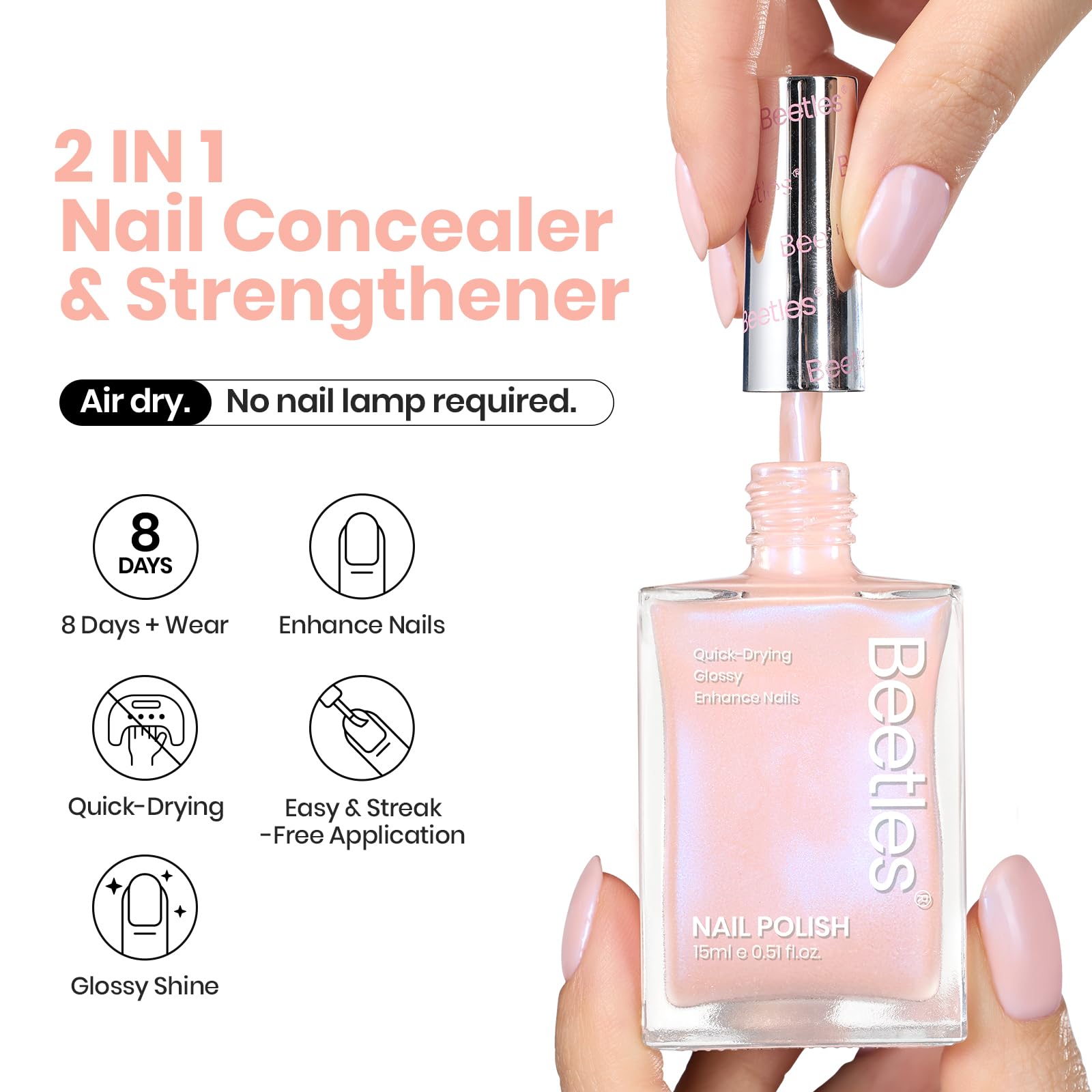 Beetles Gel Polish brush applying even coat for smooth application benefit