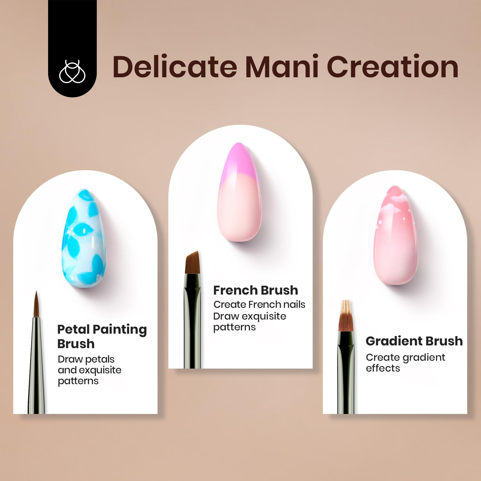 beetles Gel Polish brushes standing in holder keeping tips safe and easy to grab
