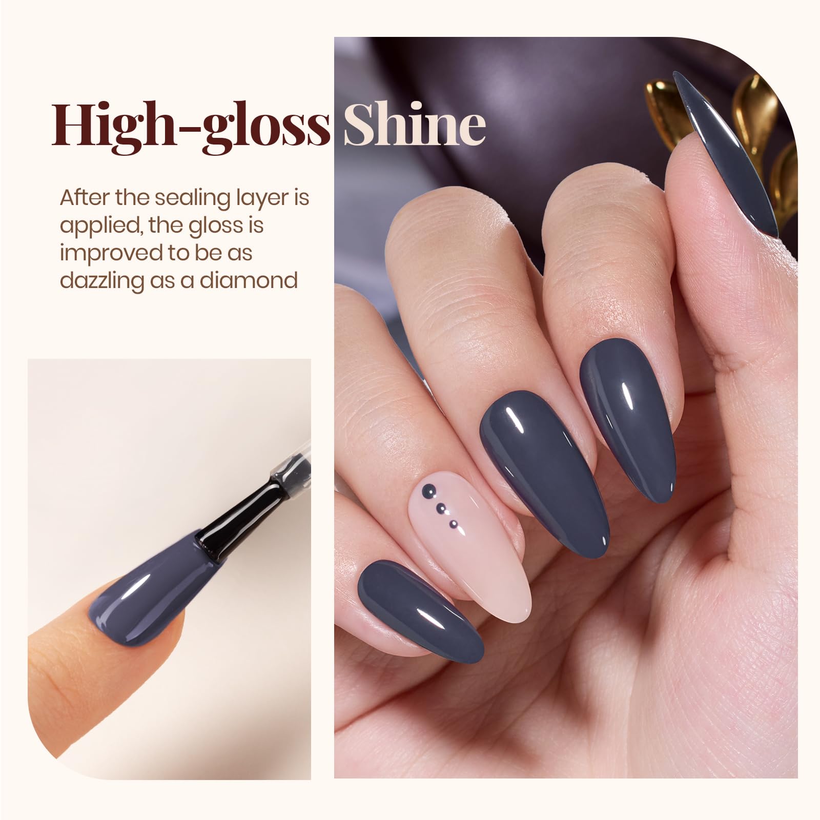 beetles Gel Polish chrome application step demonstrating easy powder adhesion