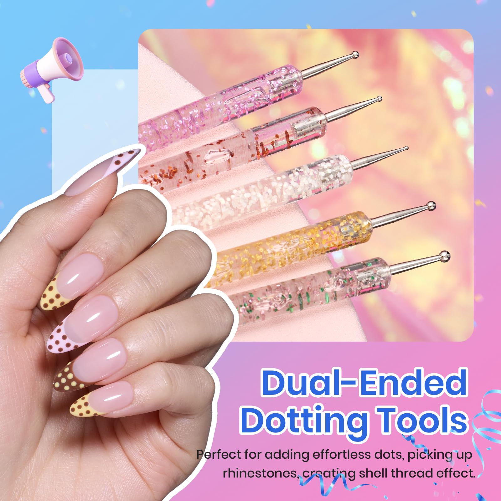 beetles Gel Polish dotting tools array with varied sizes for consistent dots