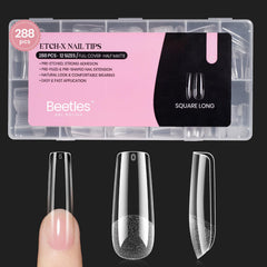 Beetles Gel Polish front pack of 288 long square tips showing full set benefit