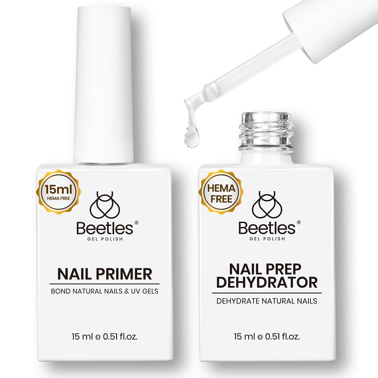 Beetles Gel Polish front packaging showing both 15ml bottles and benefits
