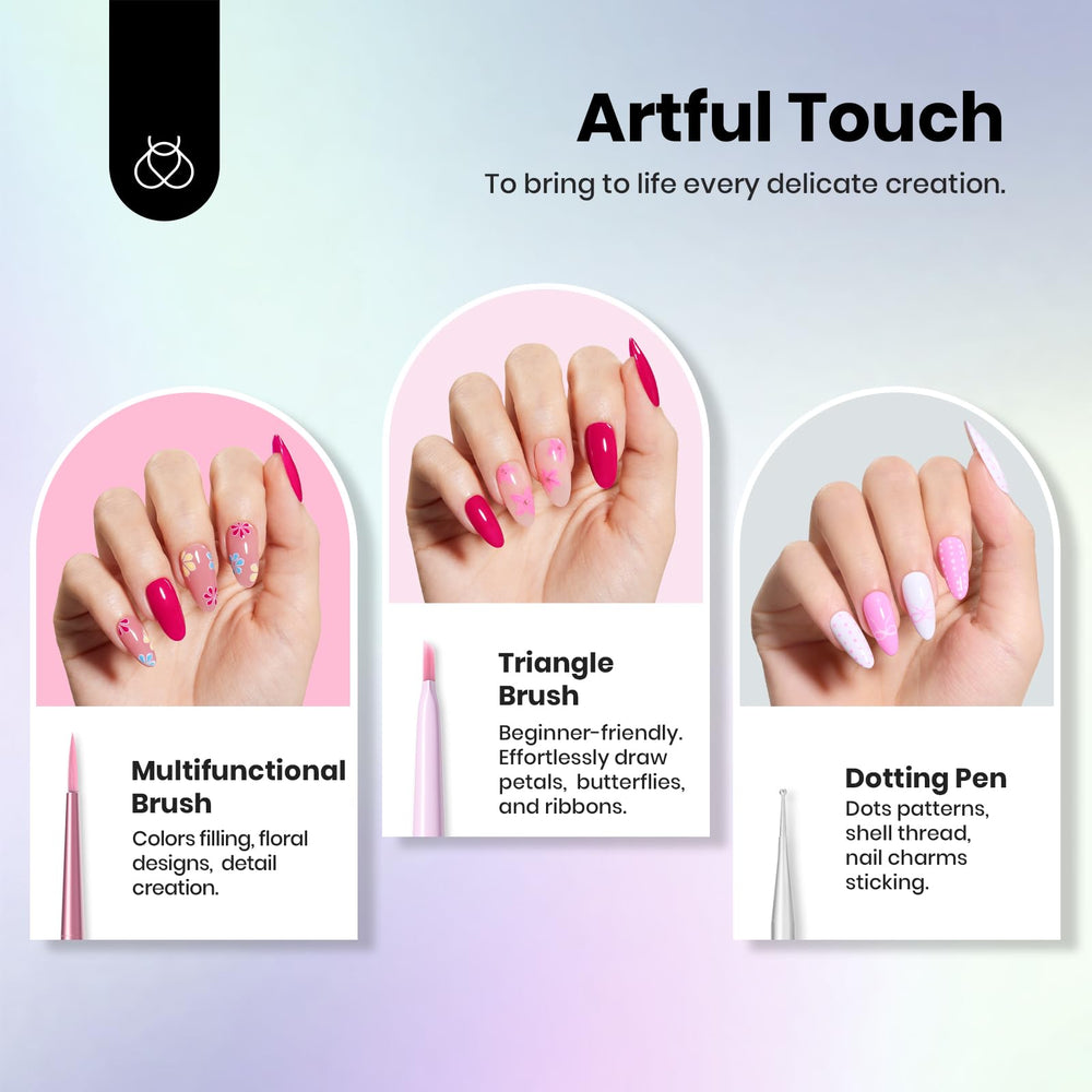 beetles Gel Polish brush demonstrating a smooth gradient stroke for seamless color transitions