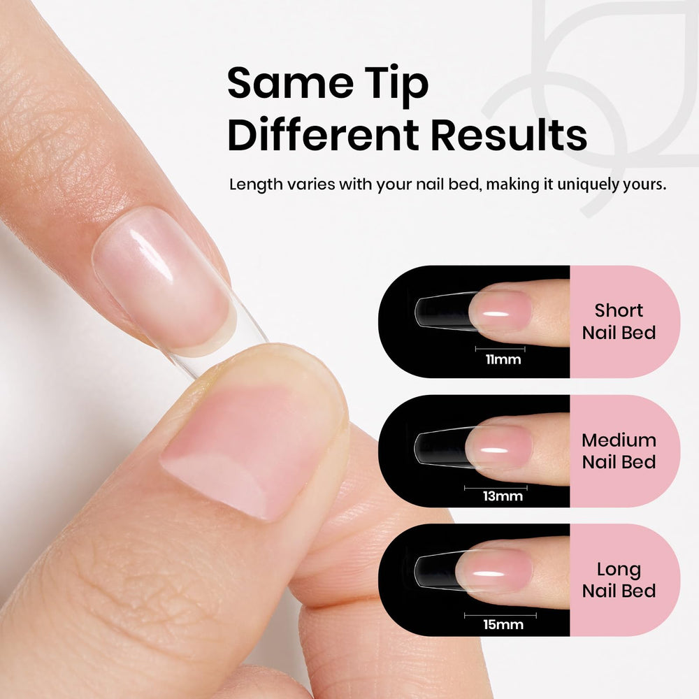 beetles gel polish lifestyle dressy look featuring finished coffin extensions