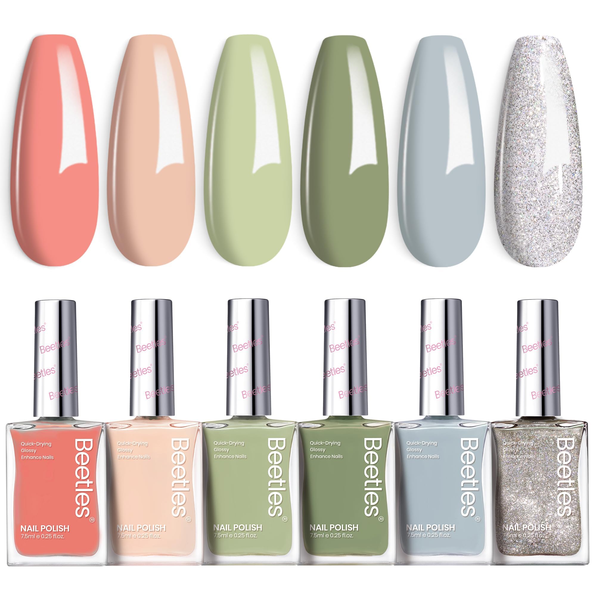 Beetles Gel Polish lifestyle flatlay with tools demonstrating at-home salon results