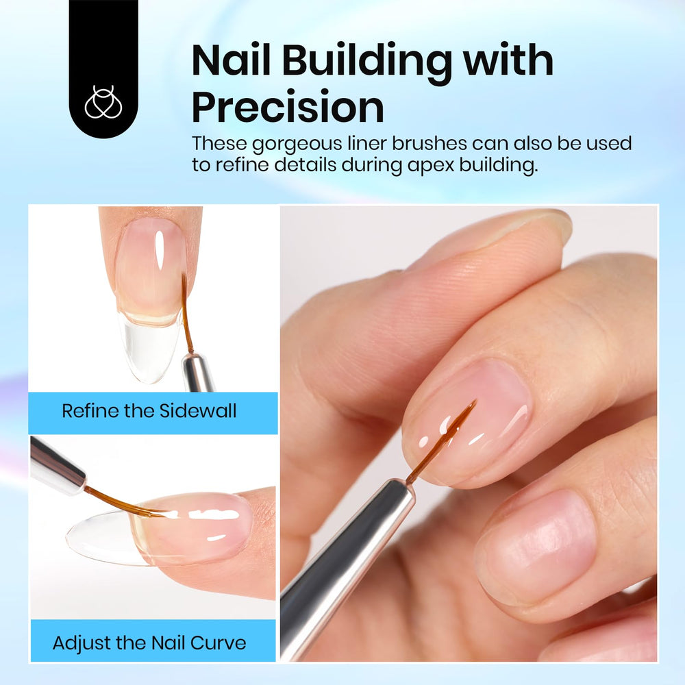 Beetles Gel Polish brushes in a studio setting demonstrating professional results