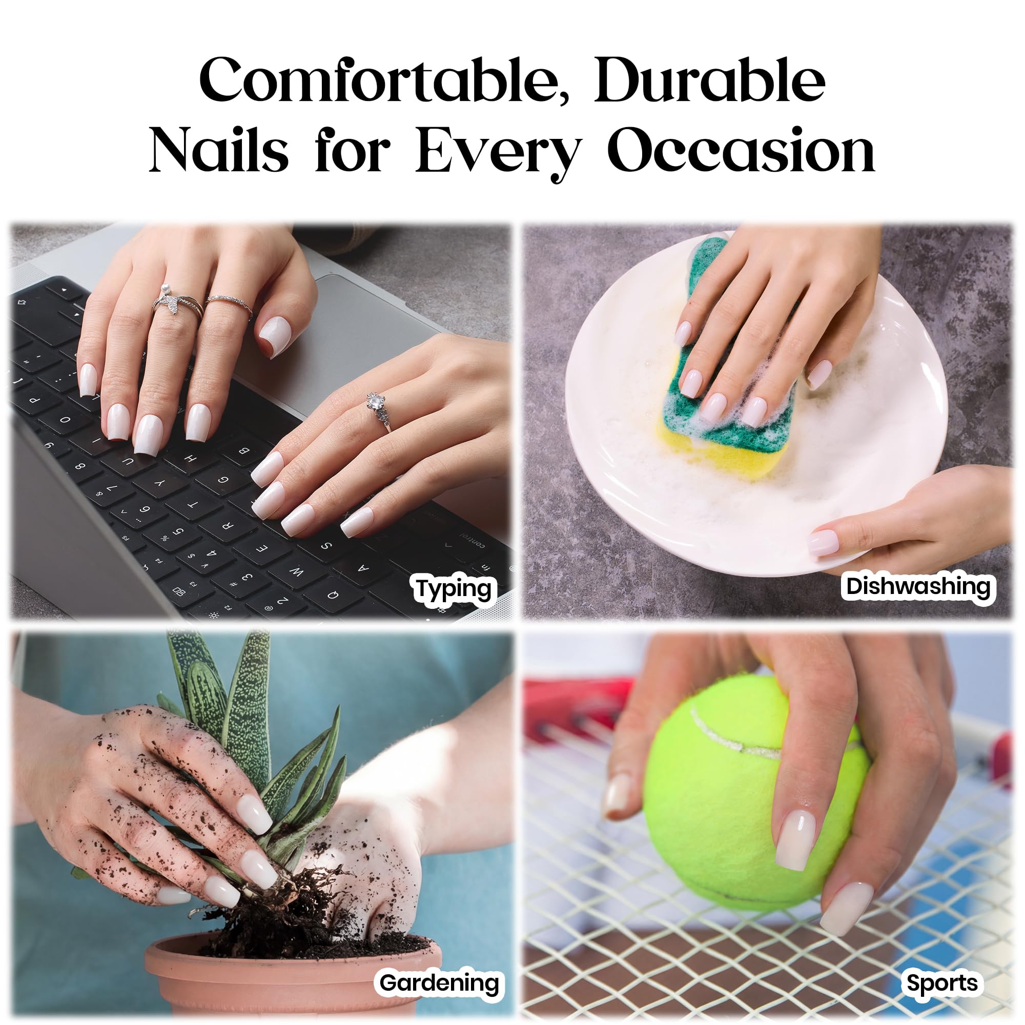 Beetles Gel Polish nails applied on hands in lifestyle scene offering instant polished look