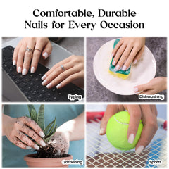 Beetles Gel Polish nails applied on hands in lifestyle scene offering instant polished look