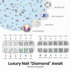 beetles Gel Polish rhinestones organized boxes displaying variety and easy selection