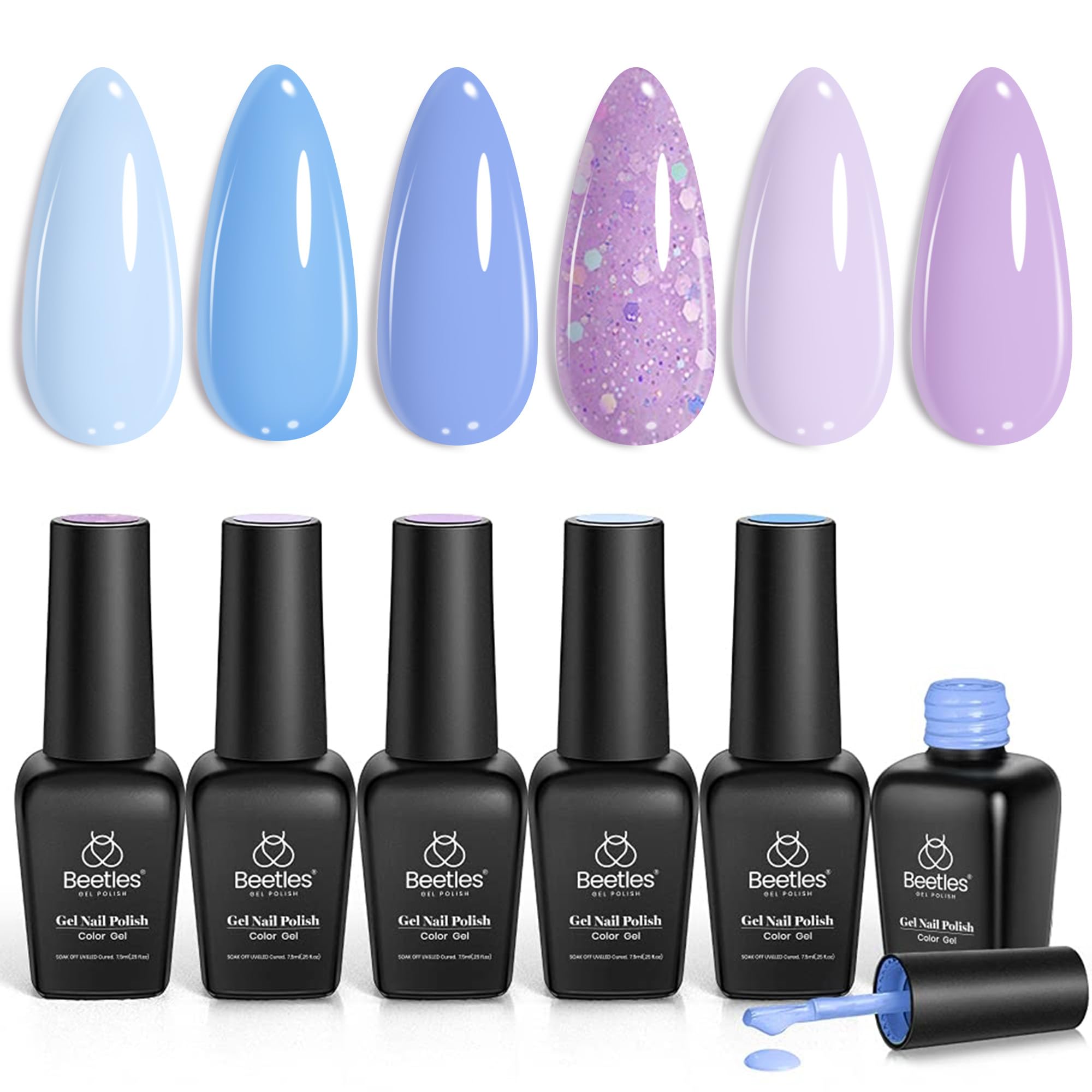 beetles gel polish scale with hand showing bottle size and application ease
