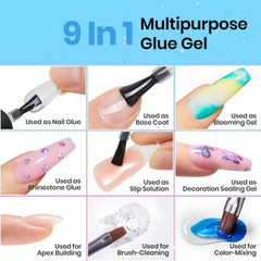 Beetles Gel Polish used to secure rhinestones on a nail highlighting strong hold benefit