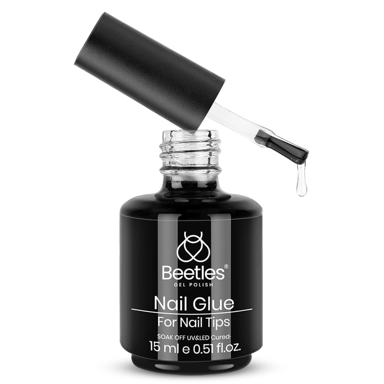 Beetles Gel Polish bottle beside coin showing 0.5 fl oz scale for size clarity