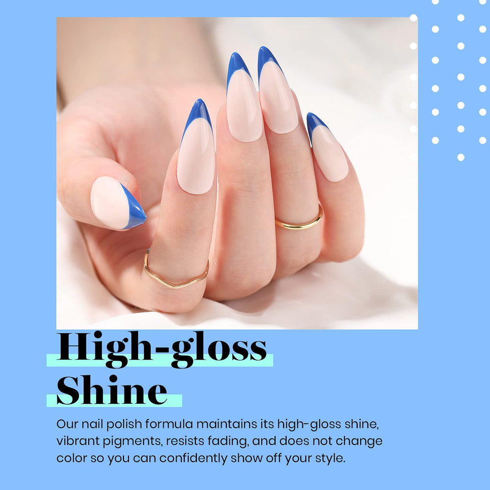 Beetles Gel Polish swatch stroke displaying true cobalt pigmentation and smooth coverage benefit