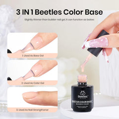 beetles gel texture closeup highlighting self-leveling smooth consistency benefit