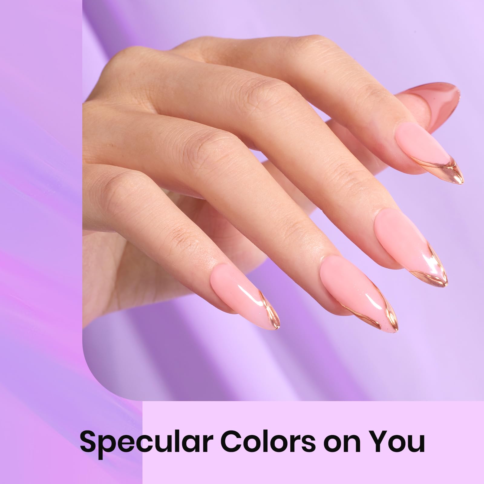 beetles Gel Polish mirror effect on nail tip showcasing high-shine finish