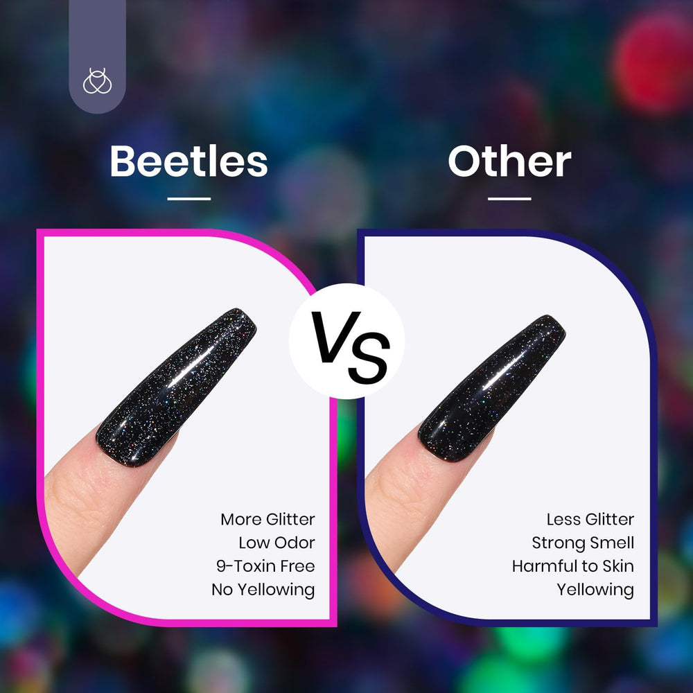 Beetles glitter texture close-up highlighting iridescent particles for shimmer