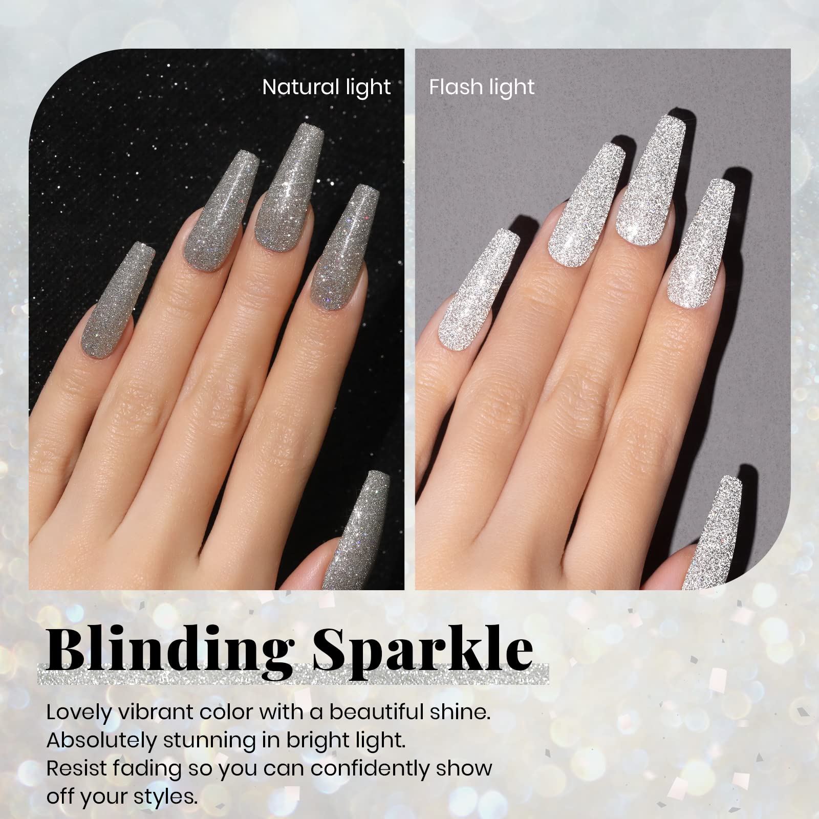 beetles glitter texture closeup highlighting fine shimmer particles for smooth sparkle